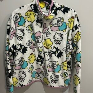 Hello kitty sanrio fleece zip up top medium